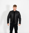 Men's Vintage Rub Off Leather Biker Jacket - Brown