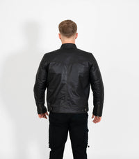 Men's Vintage Rub Off Leather Biker Jacket - Brown
