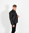 Men's Vintage Rub Off Leather Biker Jacket - Brown