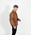 Men's Classic Bomber Leather Jacket Classic - Tan