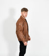 Men's Classic Bomber Leather Jacket Classic - Tan