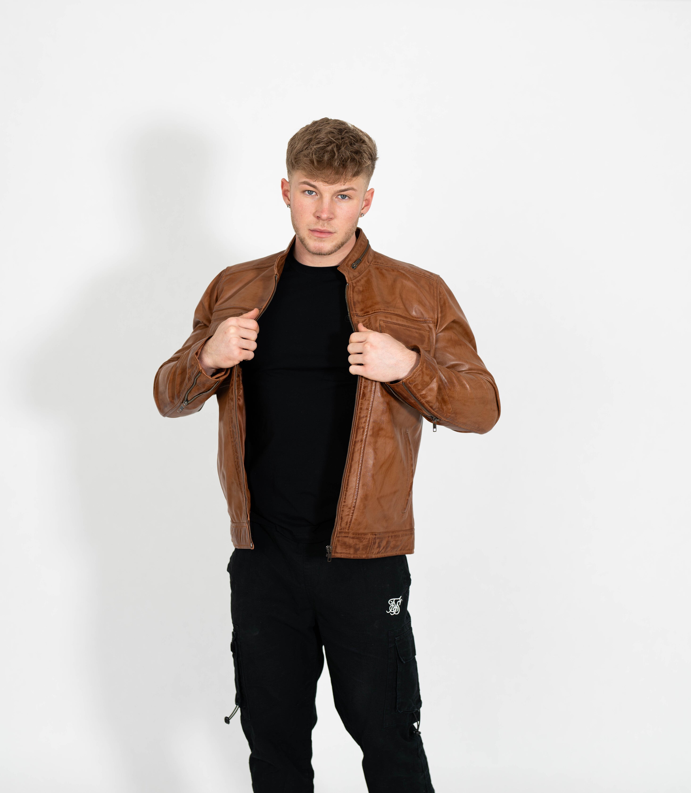 Men's Classic Casual Leather Jacket - Tan – Brick Lane Leather Co.
