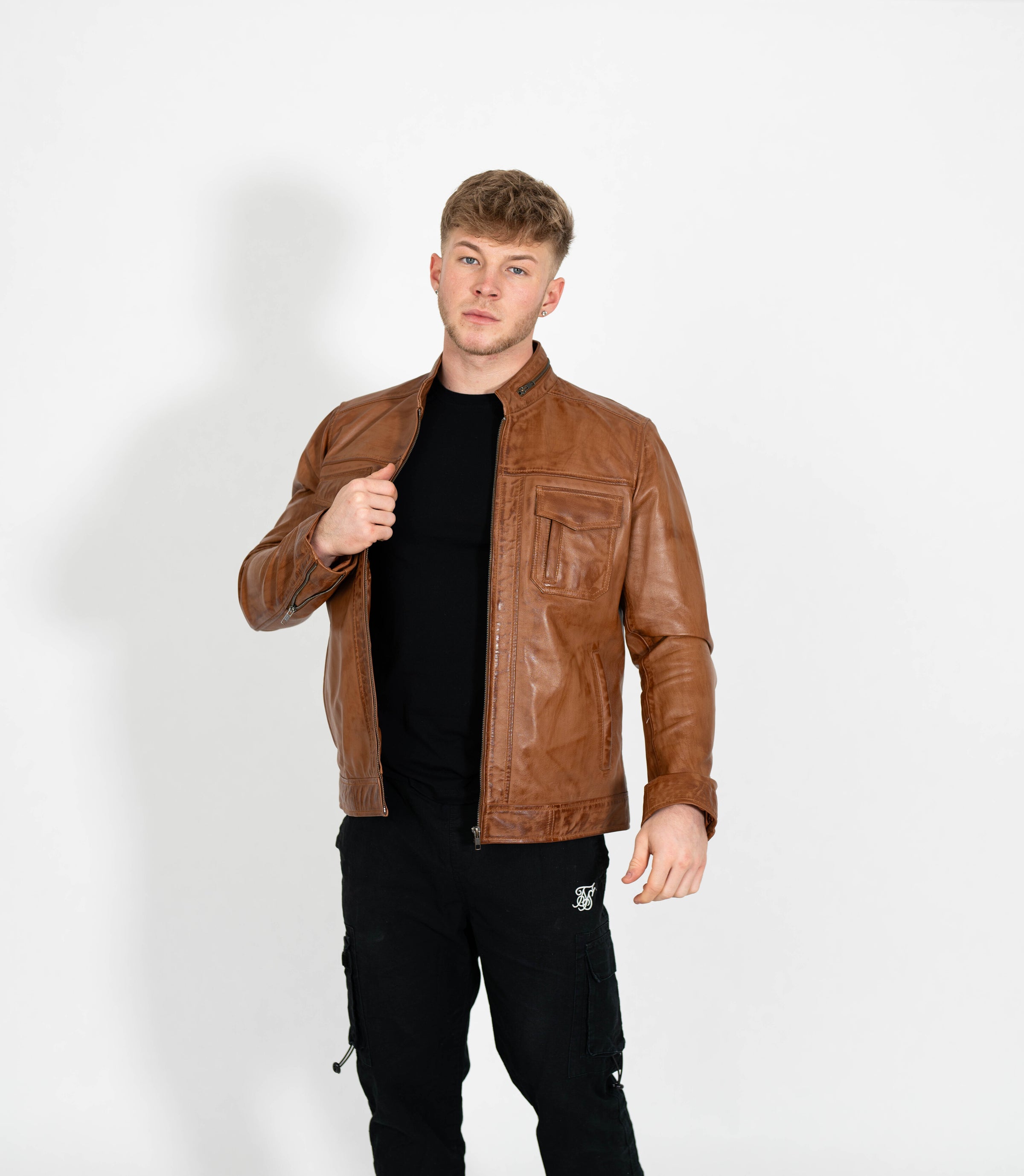 Men's Classic Casual Leather Jacket Tan – Brick Lane Leather