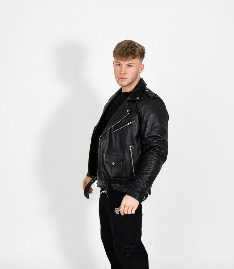 Men's Classic Brando Biker Leather Jacket