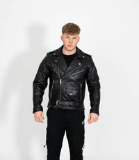 Men's Classic Brando Biker Leather Jacket