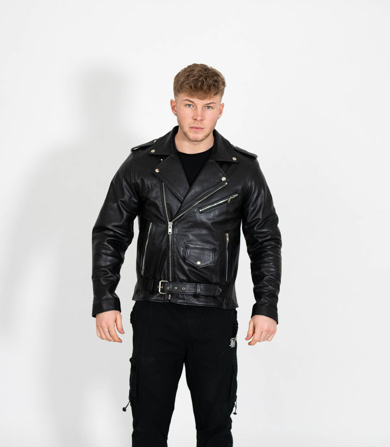Men's Classic Brando Biker Leather Jacket