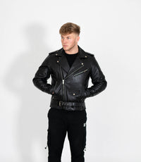 Men's Classic Brando Biker Leather Jacket