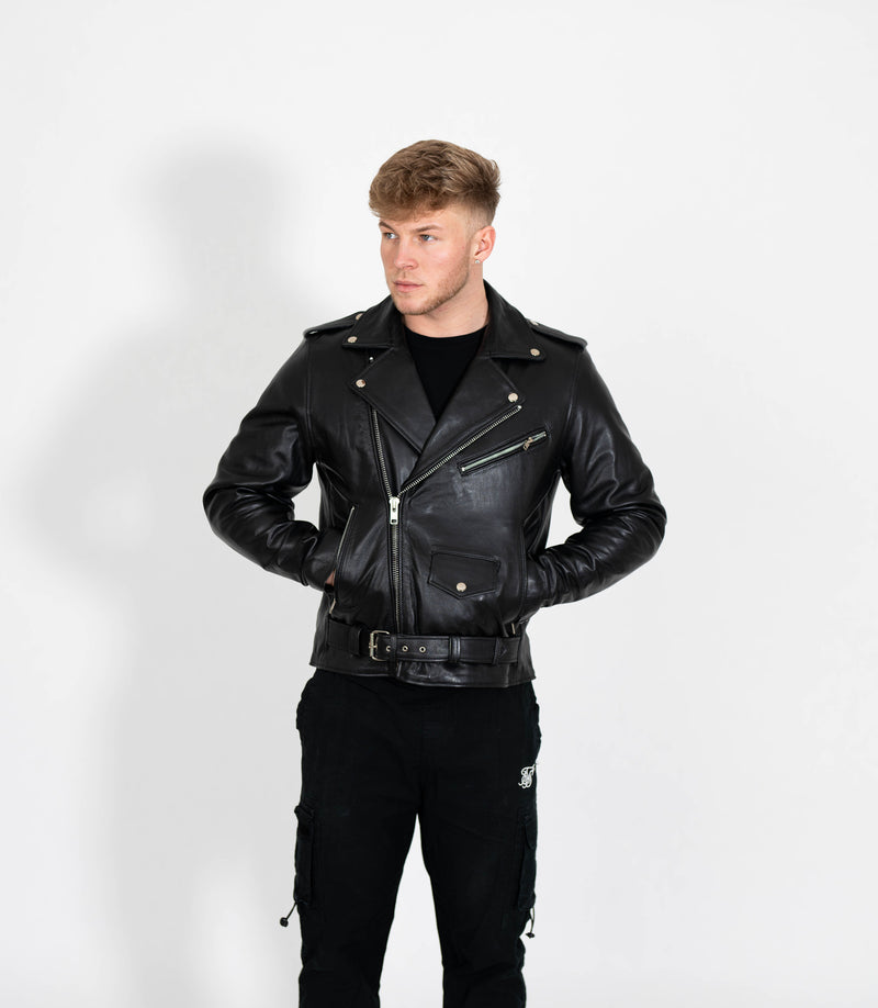 Men's Classic Brando Biker Leather Jacket