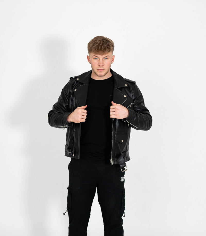Men's Classic Brando Biker Leather Jacket