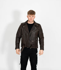 Men's Classic Brando Biker Leather Jacket