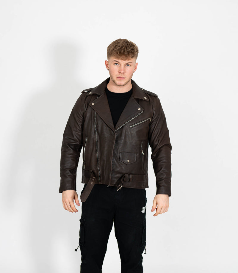 Men's Classic Brando Biker Leather Jacket
