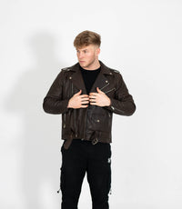 Men's Classic Brando Biker Leather Jacket
