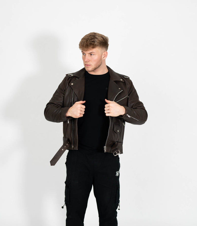 Men's Classic Brando Biker Leather Jacket