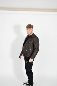 Men's Classic Brando Biker Leather Jacket