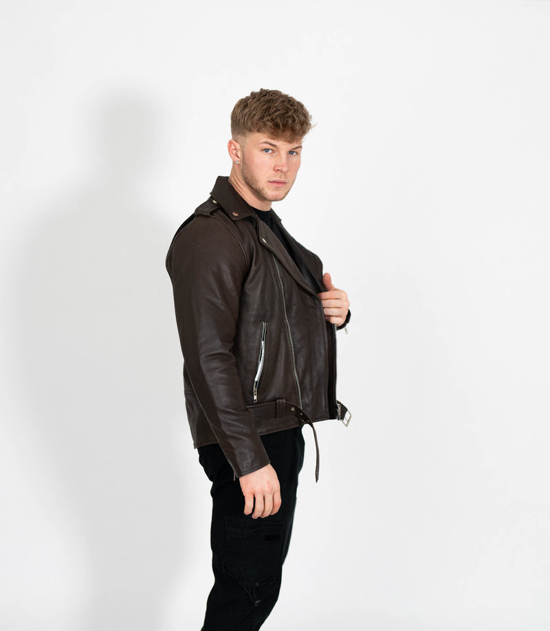 Men's Classic Brando Biker Leather Jacket