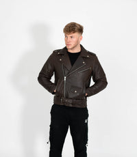 Men's Classic Brando Biker Leather Jacket
