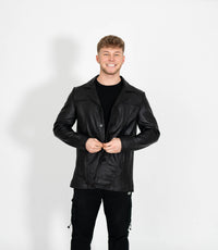 Men's Classic Leather Reefer Jacket