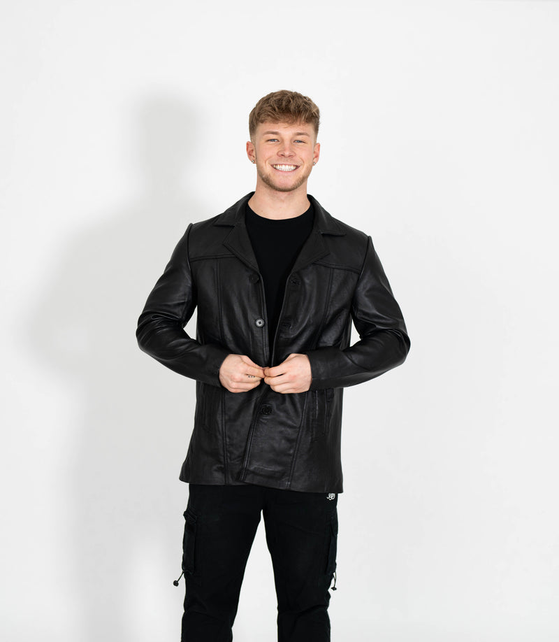 Men's Classic Leather Reefer Jacket