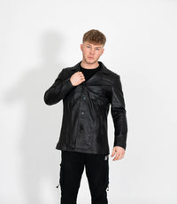 Men's Classic Leather Reefer Jacket