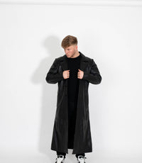 Men's Classic Full Length Leather Coat