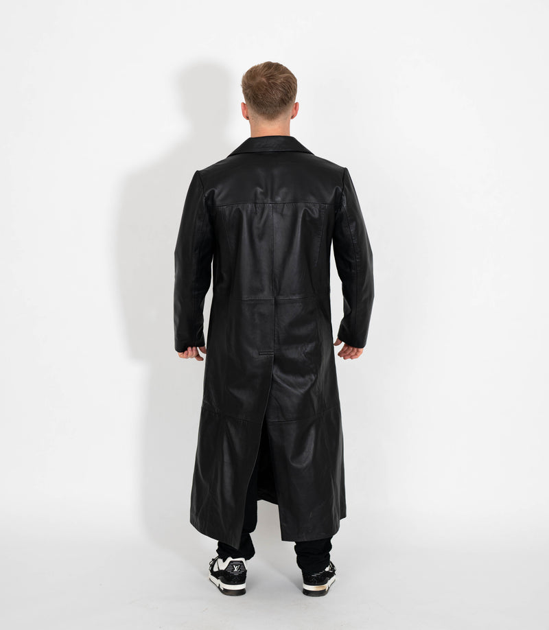 Men's Classic Full Length Leather Coat