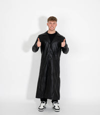 Men's Classic Full Length Leather Coat