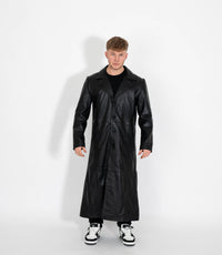 Men's Classic Full Length Leather Coat