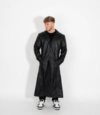 Men's Classic Full Length Leather Coat