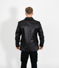 Men's Two Button Leather Blazer