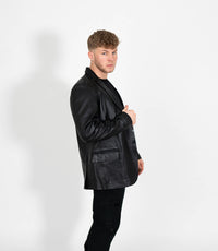 Men's Two Button Leather Blazer