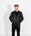 Men's Two Button Leather Blazer