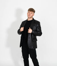 Men's Two Button Leather Blazer