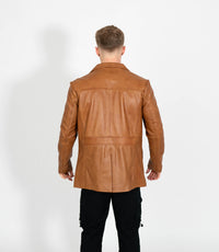 Men's Classic Leather Reefer Jacket