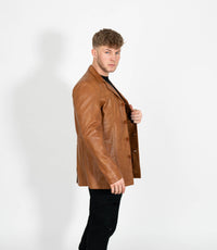 Men's Classic Leather Reefer Jacket