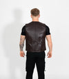 Men's V-Neck Adjustable Leather Waistcoat - Brown