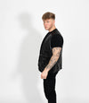 Men's Real Leather Multi Waistcoat - Black