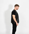 Men's Real Leather Multi Waistcoat - Black