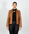 Women's Classic Leather Biker Zip Jacket