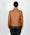 Women's Classic Leather Biker Zip Jacket