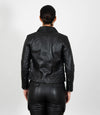 Women's Classic Leather Biker Zip Jacket