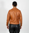 Women's Cross Zip Leather Biker Jacket