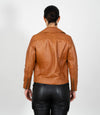 Women's Cross Zip Leather Biker Jacket