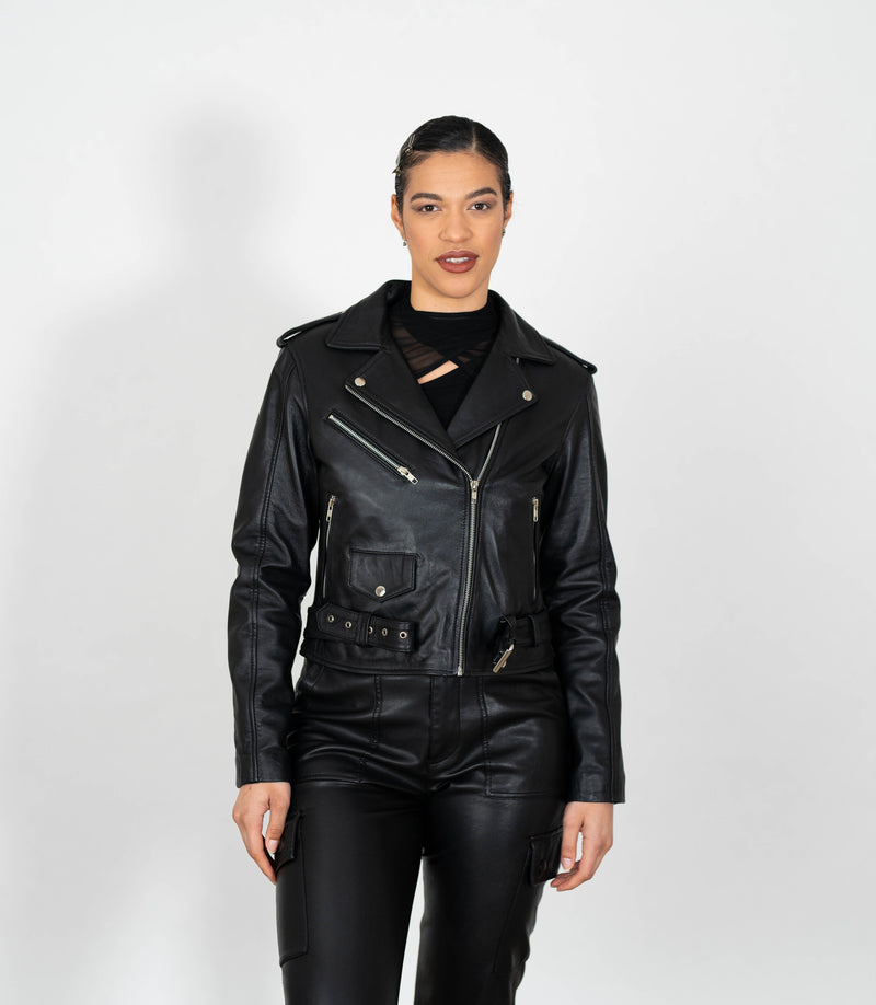 Women's Brando Style Biker Jacket