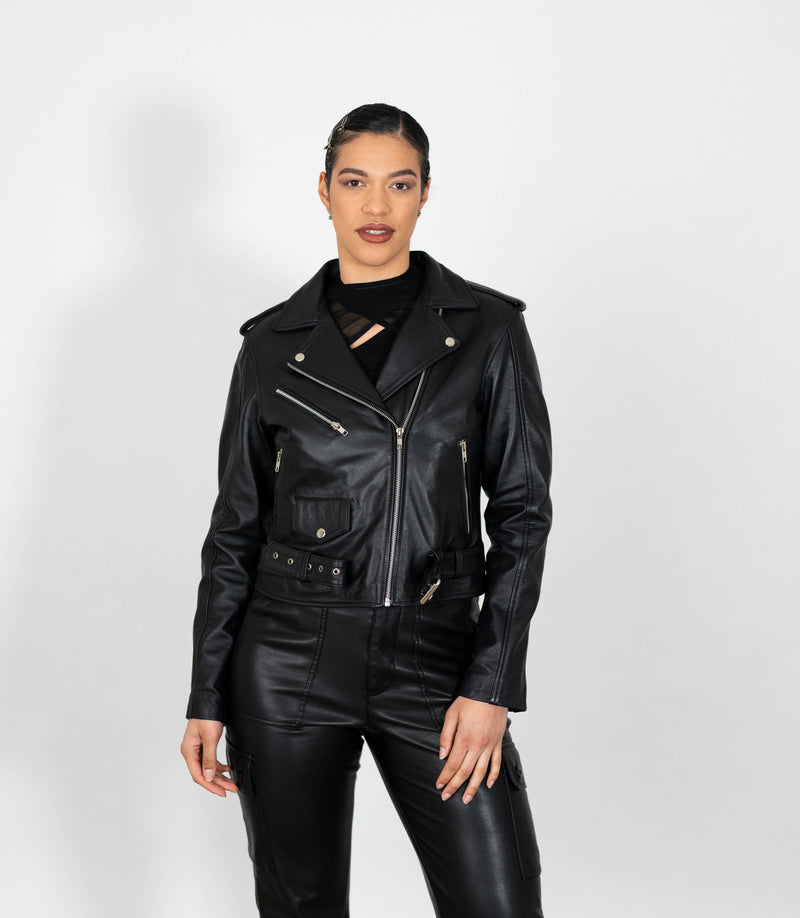 Women's Brando Style Biker Jacket