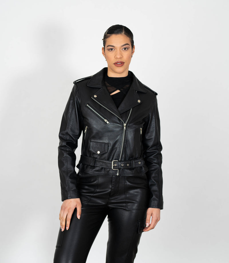 Women's Brando Style Biker Jacket