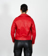 Women's Cross Zip Leather Biker Jacket