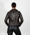 Women's Cross Zip Quilted Biker Style Leather Jacket
