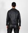Women's Biker Style Cross Zip Leather Jacket