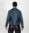 Women's Biker Style Cross Zip Leather Jacket