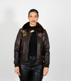 Ladies Air Force Style Bomber Leather Jacket